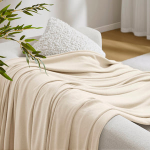 English Elm 1-piece King Jacquard Cotton Blend Blanket Aztec Woven Soft Breathable Bedroom Layer Ivory B035P437471