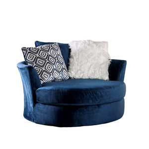 English Elm Transitional High Back Stripe Chair with Rolled Arms for Coastal Comfort and Supportive Seating Appeal Navy 58 L x 58 W x 31 H B2741P378474