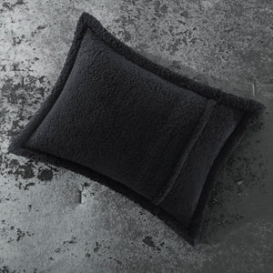 English Elm 3 Piece Crushed Velvet Reversible Comforter Set Full Queen Luxe Hypoallergenic Bedding Charcoal B035P319857