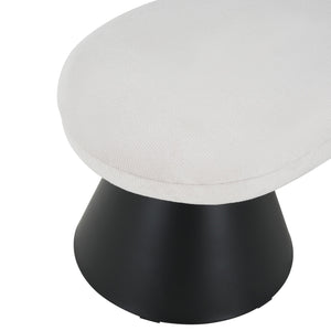 English Elm Christopher Knight Home® - Dining Modern Farmhouse 50.75" Storage Bench with Beige Upholstery, Black Iron Legs, 300lb Capacity N779P252594B_N779P252595B