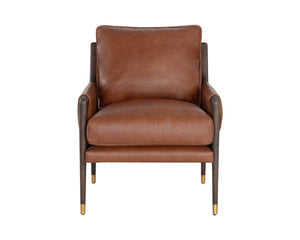 Sunpan Mauti Armchair - Luxurious 100% Bovine Leather with Elegant Wood Frame for Timeless Comfort and Style Brown / Shalimar Tobacco Leather
