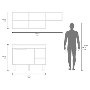 English Elm Myton Engineered Wood Kitchen Set with Stainless Sink, 8 Doors & Shelves, 6 Legs, Eco-Certified B097S00235