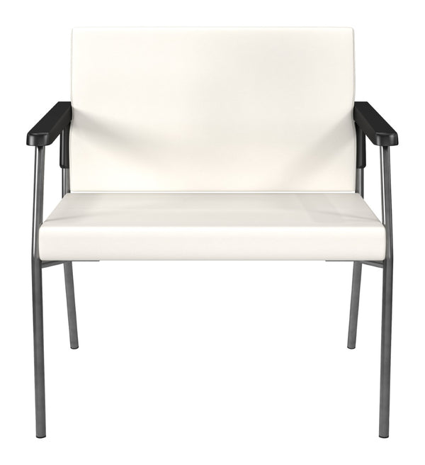 OSP Home Furnishings Bariatric Big and Tall Guest Chair with Reinforced Metal Frame for Waiting Rooms Snow BC9603-R101