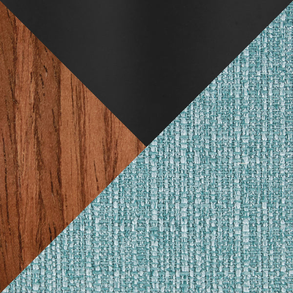 English Elm Fixed-height Swivel Barstools Walnut Legs Teal Upholstery Mid-century Modern Set of 2 B202S02185