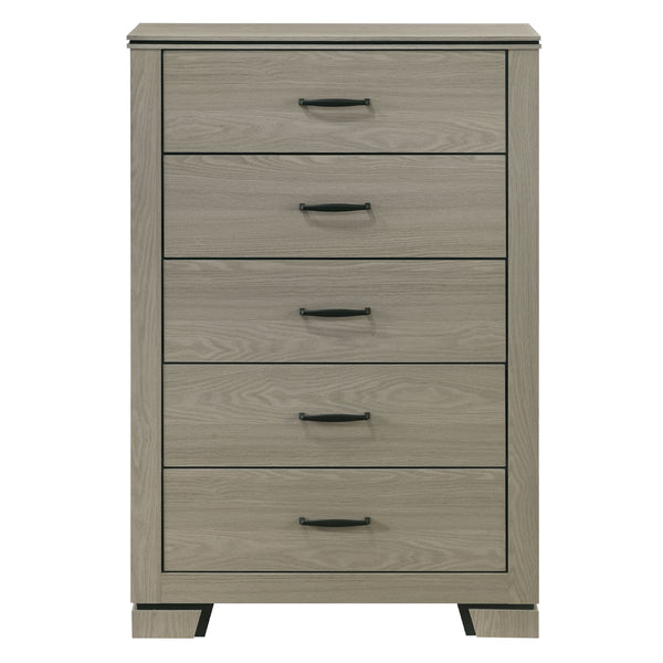 English Elm Modern Weathered Finish Six-Drawer Dresser 58"W x16"D x33"H Poplar Construction Smooth Glides Gray 34 L x 18 W x 48 H B2741P405642