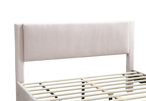 English Elm Contemporary Corduroy Upholstered Full Storage Bed Plush Tufted Headboard Bedroom B011P417517
