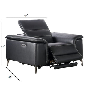 English Elm Contemporary Sandbach Manual Glider Recliner with Padded Track Arms, Smooth Motion, Soft Neutral Fabric Upholstery Black 48 L x 43 W x 29 H B2741P387650