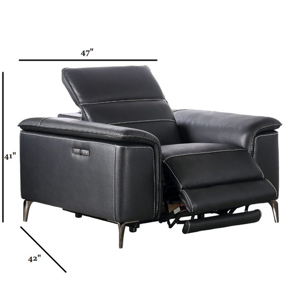 English Elm Contemporary Sandbach Manual Glider Recliner with Padded Track Arms, Smooth Motion, Soft Neutral Fabric Upholstery Black 48 L x 43 W x 29 H B2741P387650