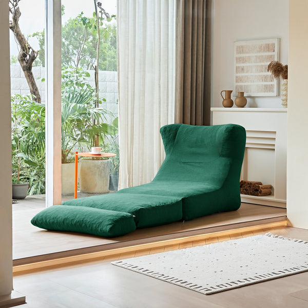 English Elm Cloud Corduroy Sleeper Chair Foldable High Density Foam Seat for Small Space Living Green W1765P448642