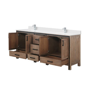 English Elm Rustic Barnwood Double Bath Vanity With Cultured Marble Top And Chrome Faucet - 80" Wide Beauty B2731P260658-GIGA