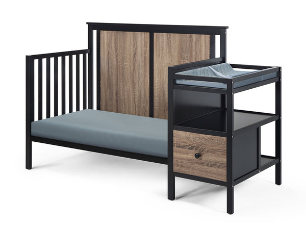 English Elm Connelly Convertible Crib Changer Combo Solid Wood Nursery Furniture Two Tone B022P204836