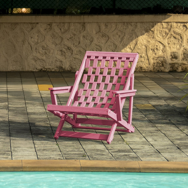 English Elm Pinecrest Outdoor Folding Lounge Chair Recycled Hdpe Reclining Patio Seat with Cushion Burgundy B2745P409695