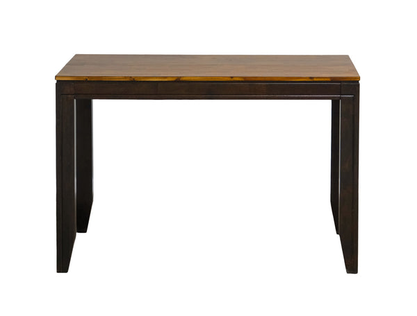 English Elm Wallace & Bay - Brown Transitional Gathering Height Table with Leaf - Caramel & Burnt Sugar Wood, 36–54" Extendable B361P383858