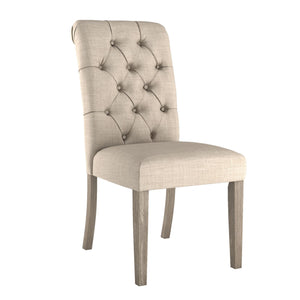 Homelegance By Top-Line Dafne Tufted Rolled Back Parsons Chairs (Set of 2) Grey Rubberwood