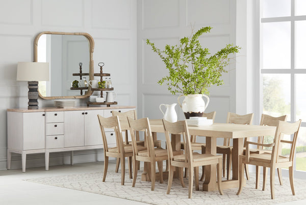 A.R.T. Furniture Post Elegant Two-tone Sideboard With Adjustable Shelves, Dovetail Drawers & Soft-close Hinges Light Brown, White Ash & Pine Solid,Plank,Effect Flakey Oak And Pine Veneer 288251-2341