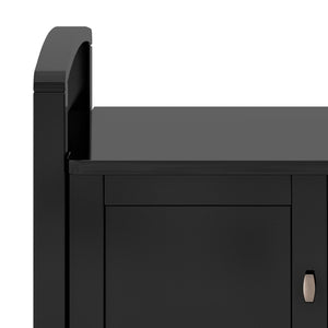 English Elm Warm Shaker - Handcrafted Black Entryway Storage Bench With Seating & Hidden Shoe Organization B136P159722-GIGA