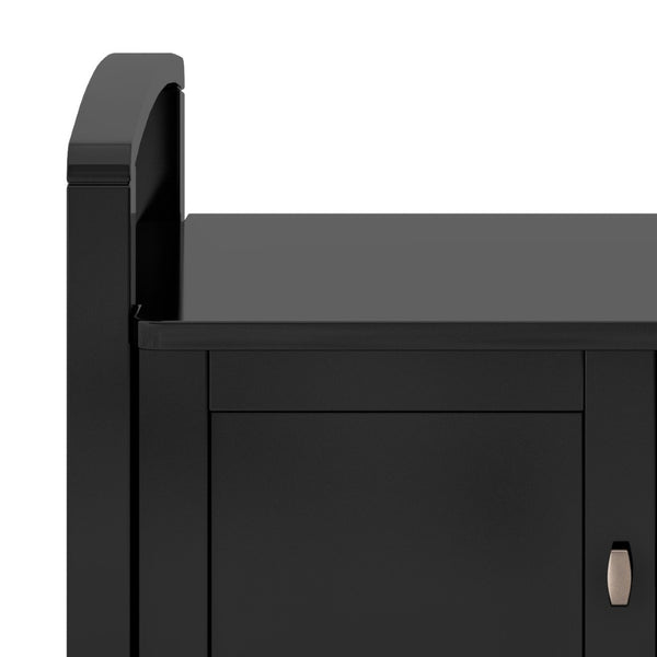 English Elm Warm Shaker - Handcrafted Black Entryway Storage Bench With Seating & Hidden Shoe Organization B136P159722-GIGA