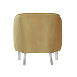 Homelegance By Top-Line Namine Velvet Barrel Back Acrylic Leg Accent Chair Gold Velvet