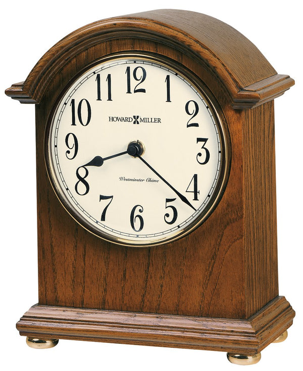 Hekman Furniture 635121 Myra Mantel Clock - Elegant Oak Finish, Westminster Chime, Brass Accents, Battery Operated Yorkshire Oak Myra Mantel Clock 635121
