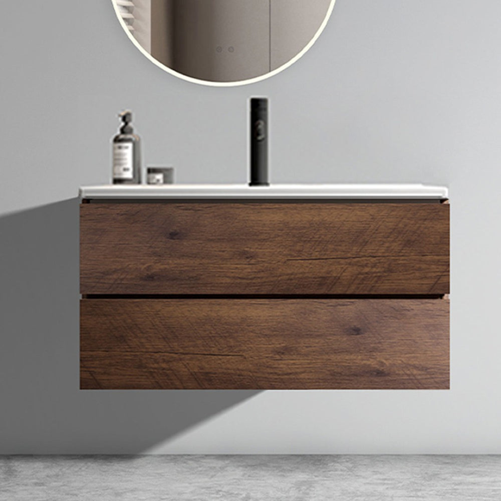 English Elm Wall Mount 36" Walnut Floating Vanity With Ceramic Sink – Modern, Large Storage & Eco-Friendly Design! W1865S00107-GIGA
