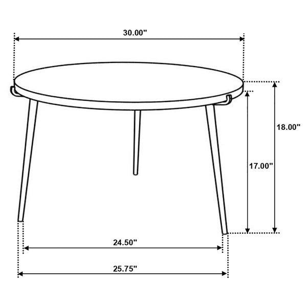 English Elm Mickelson Solid Mango Wood Round Coffee Table with Splayed Iron Legs for Living Rooms B062P451678