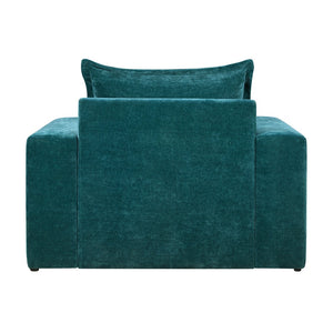 English Elm Christopher Knight Home® - Chenille Oversized Armchair with Thick Cushion and Wide Armrests, Ergonomic Back for Cozy Living Spaces Green N763P314419F