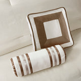 Madison Park Genevieve Transitional 7 Piece Comforter Set MP10-6567 Taupe/Brown