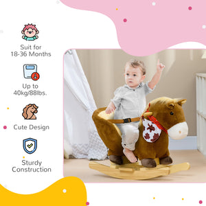 English Elm Qaba Giraffe Plush Toddler Rocking Ride on Toy with Sound and Safety Belt W2225P200777