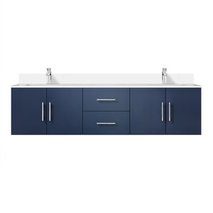 English Elm Navy Blue 72 Inch Double Bathroom Vanity with Quartz Top and Soft Close Storage B2731P258703