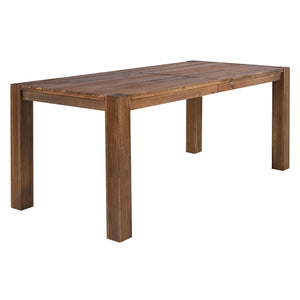 English Elm Trexm Acacia Wood Outdoor Dining Set Seats Six with Umbrella Hole Rustic Patio Beige,Mocha TM000019AAP