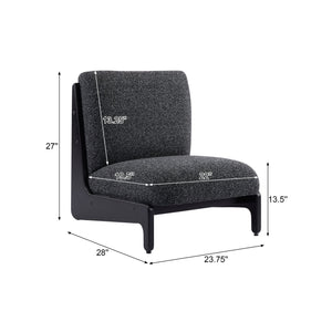 English Elm Scott Living Moda Set of 2 Accent Chairs White Cushion Matte Black Wood Frame Black N767P356660S