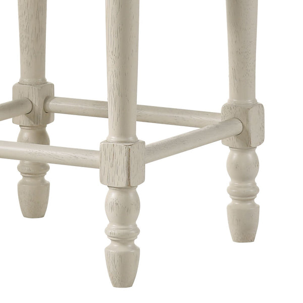 English Elm Tasnim Counter Height Stool Set of 2 in Antique White & Tan Upholstered Seat, Nailhead Trim Accents B2726P285037