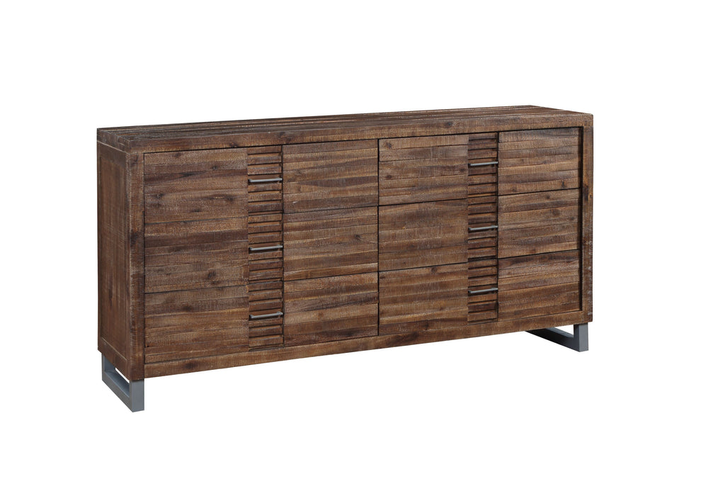 English Elm Andria Reclaimed Oak Finish Dresser with 6 Soft-Glide Drawers, Felt-Lined Top & Dovetail Craftsmanship B2726P257352