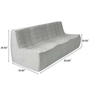 English Elm Caterpillar Modern Low-Profile 3-Seater Sofa With Waffle Design - Versatile, Stylish & Durable B341P321114