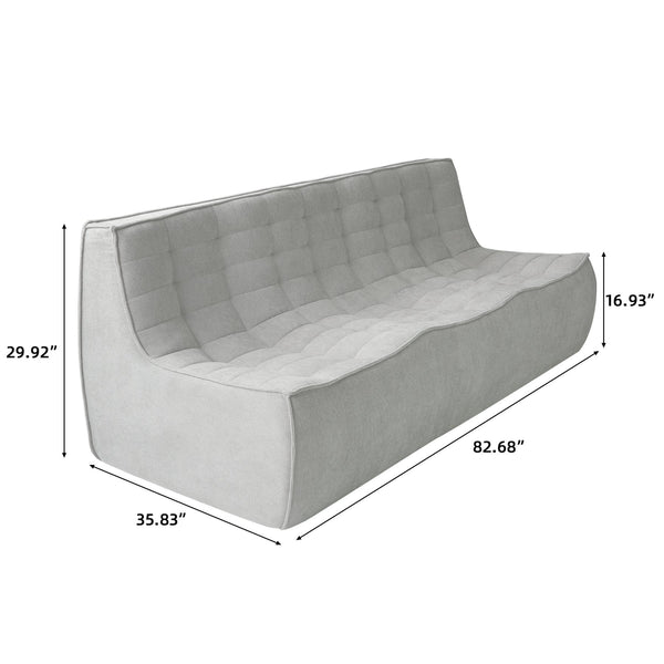 English Elm Caterpillar Modern Low-Profile 3-Seater Sofa With Waffle Design - Versatile, Stylish & Durable B341P321114