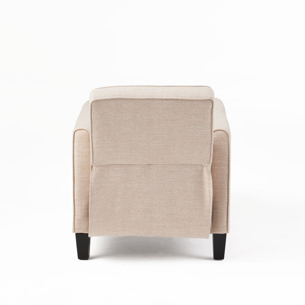 English Elm Christopher Knight Home® - Light Beige Linen Push Back Chair with Plush Padding, Ergonomic Recline, Durable Frame for Home Comfort 52422.00FLBEI
