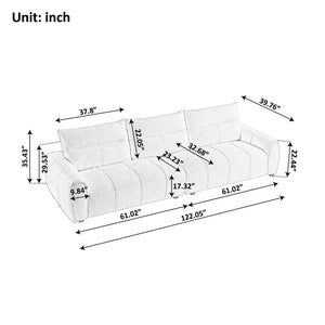 English Elm Premium Chenille High-back Sofa Solid Hardwood Frame Ergonomic Seat for Spacious Living Green W1765S00139