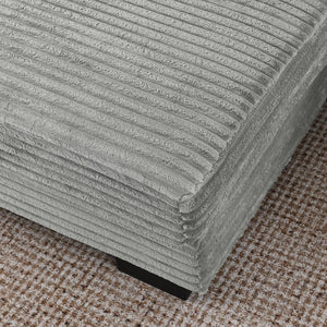 English Elm Corduroy Stylish Modular Sleeper Sectional Sofa – Gray Tufted Design With Versatile Footrests & Easy Assembly W487S00341