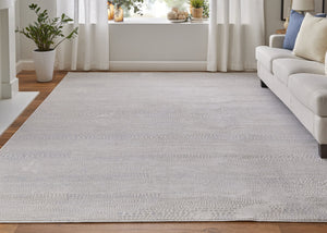 Feizy Rugs Prasad Modern Abstract Rug - Stain & Fade Resistant, Durable High-low Pile For Stylish Interiors Ivory,Silver,Gray Polypropylene,Polyester 67039n8fivygryg99