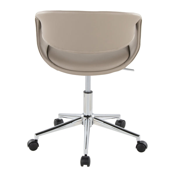 English Elm Task Chair with Chrome Five Star Base Grey Fabric Seat for Modern Home Office Use Chrome,Light Grey B202P474183