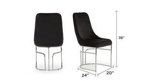 English Elm Emrald Modern Velvet Dining Chairs - Plush Comfort With Black Steel Legs For Chic Home Accent B009P298425
