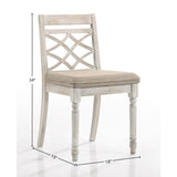 English Elm Tan and Antique White Padded Side Chair (Set Of 2)