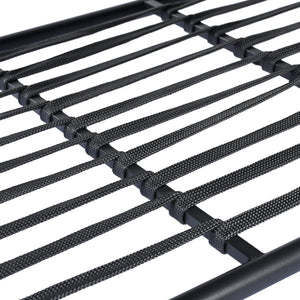 English Elm Christopher Knight Home® - 4-Piece Outdoor Patio Set with Woven Rope U-Back, Steel Frame, Thick Cushions & Acacia Table for Garden Black+Grey N780P209458G