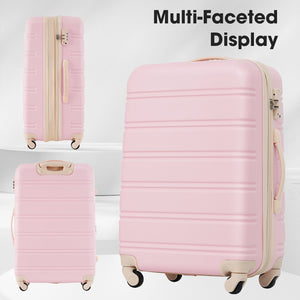 English Elm Hardshell Abs Spinner Luggage Set with Tsa Lock Carry on and Checked Suitcase Trio Light Pink PP309433AAU