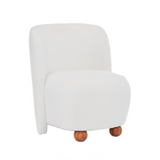 Christopher Knight Home® - Noble House - - Ultra-Soft Modern Low-Back Armless Accent Chair With Skin-Friendly Upholstery And Exquisite Round Pine Wood Feet, For Small Living Spaces, Living Room, Bedroom, Balcony, Office, Reading Nook, White