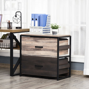 English Elm Vinsetto Industrial Lateral File Cabinet Steel Frame Two Drawer Home Office Storage W2225P217761