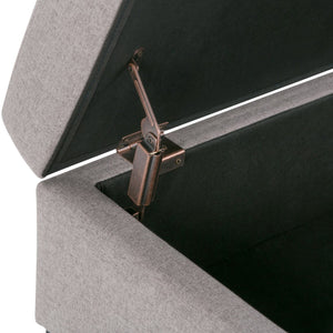 English Elm Oregon Storage Ottoman Bench with Tray — Midnight Vegan Faux Leather, Tufted Seating, Lift-Top Storage Gray B136P158185