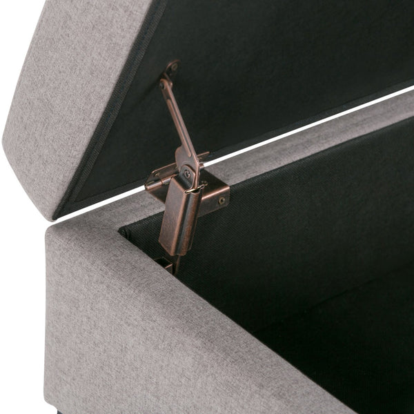 English Elm Oregon Storage Ottoman Bench with Tray — Midnight Vegan Faux Leather, Tufted Seating, Lift-Top Storage Gray B136P158185