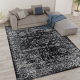 Madison Park Chadwick Global Inspired Distressed Vintage Persian Woven Area Rug MP35-8066 Black/Cream