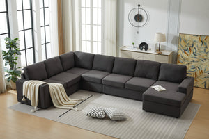 English Elm Large Modular L Shaped Sectional Sofa with Plush Cushions for Contemporary Living Rooms B2730S00053